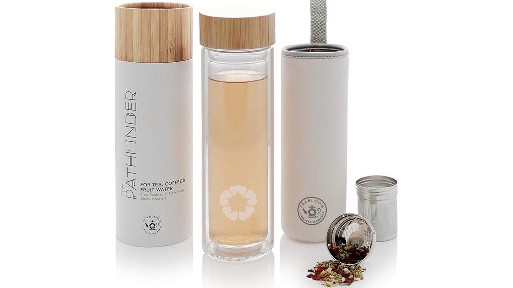 15 oz glass travel tumbler