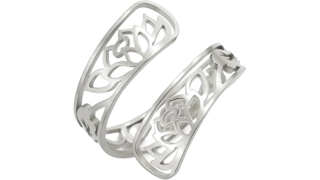 adjustable lotus flower ring