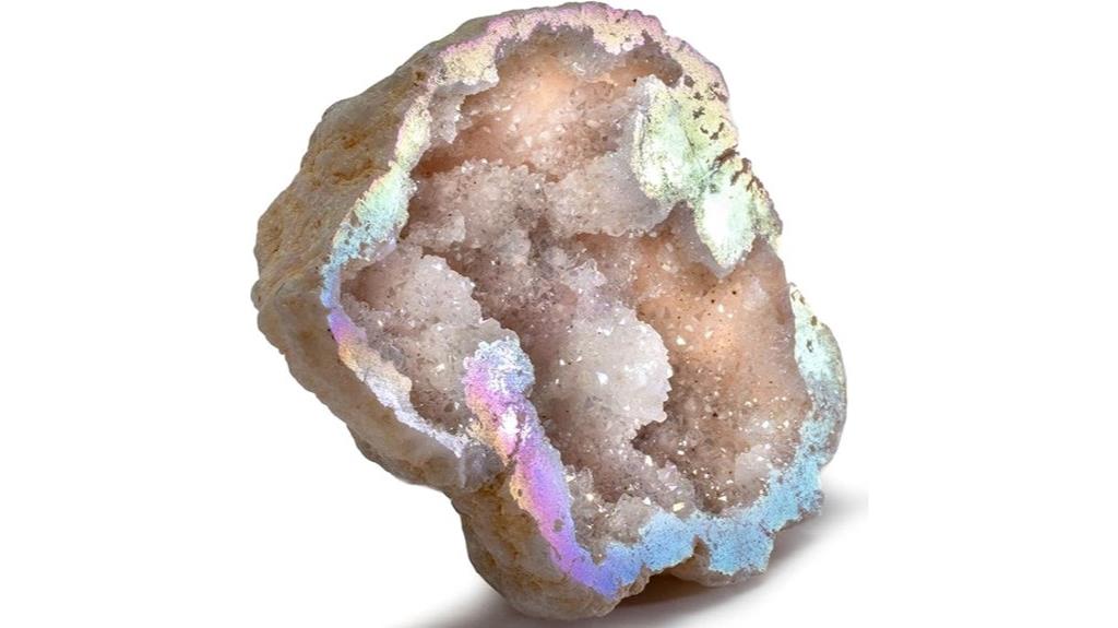 angel aura quartz geode
