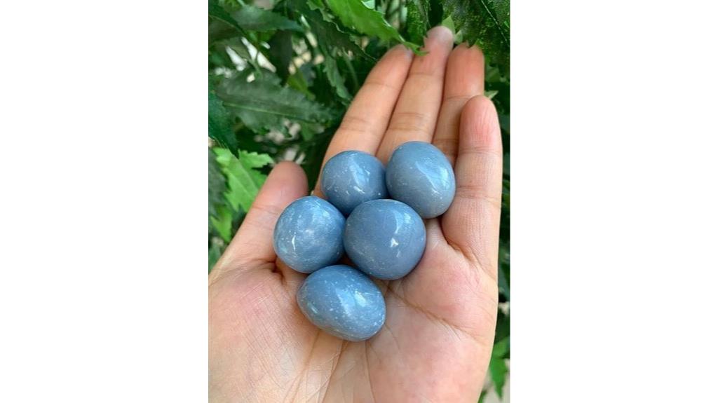 angelite tumbled stone set