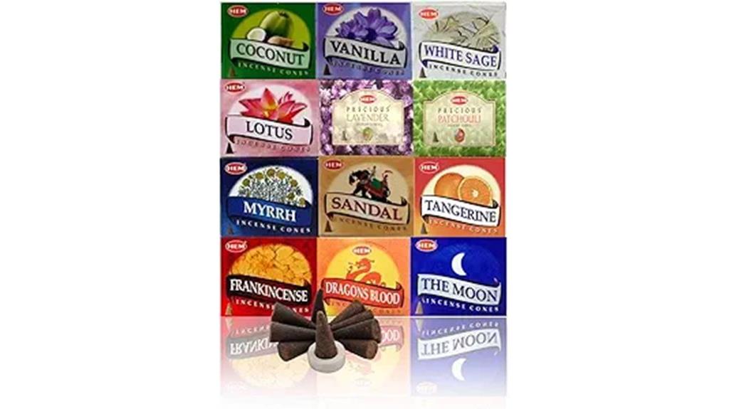 assorted incense cones pack