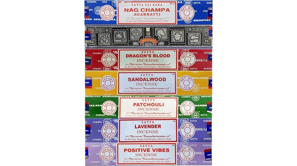 assorted satya incense collection