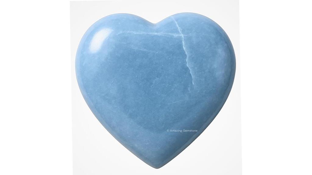 beautiful angelite heart crystal