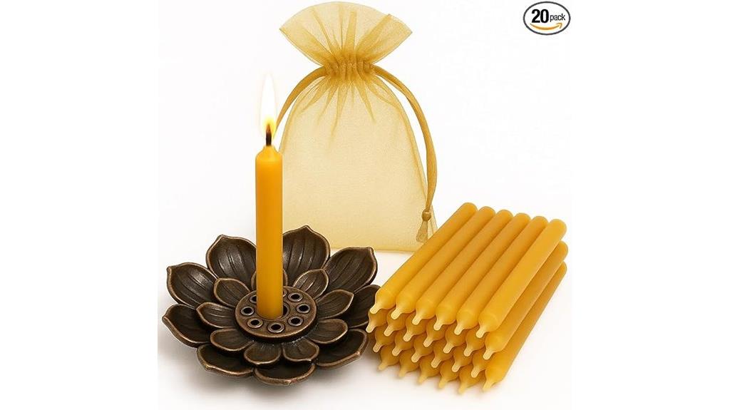 beeswax candle meditation set