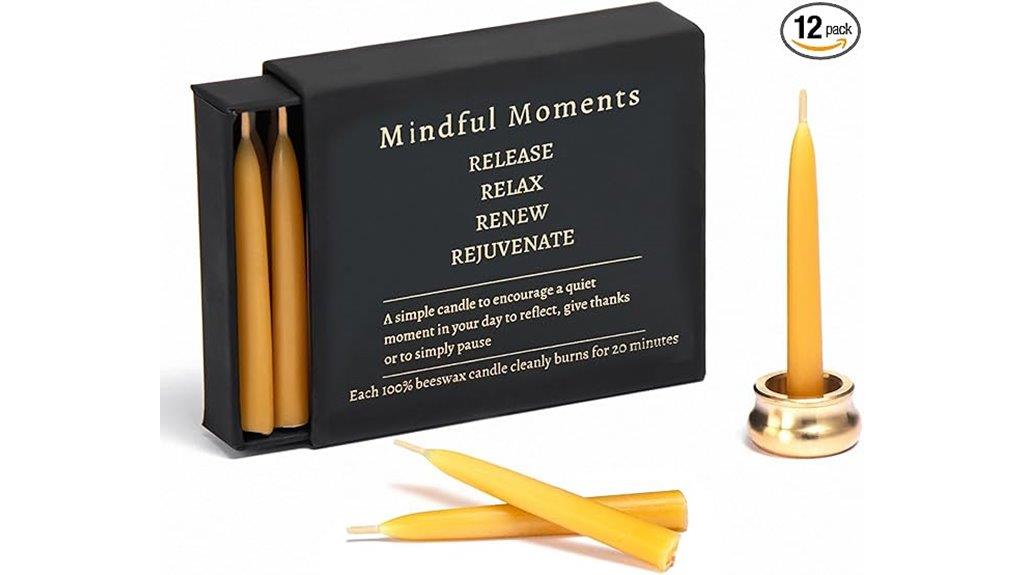 beeswax candle meditation set
