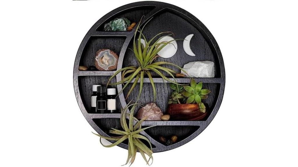 black crescent moon shelf