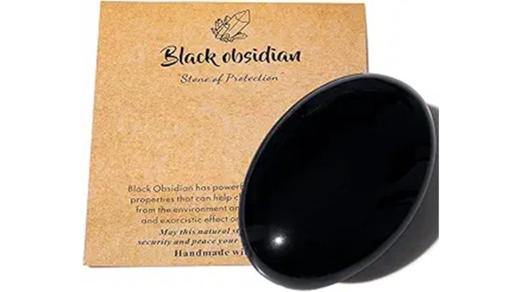 black obsidian palm stone