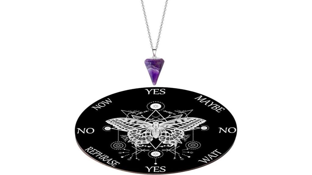 butterfly pendulum quartz necklace