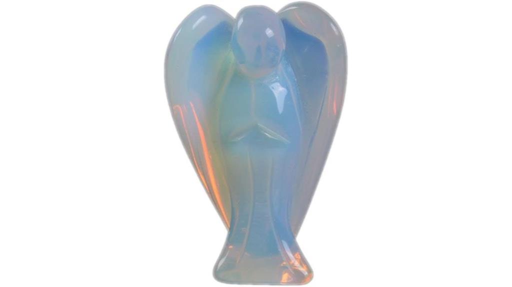 carved moonstone angel statue