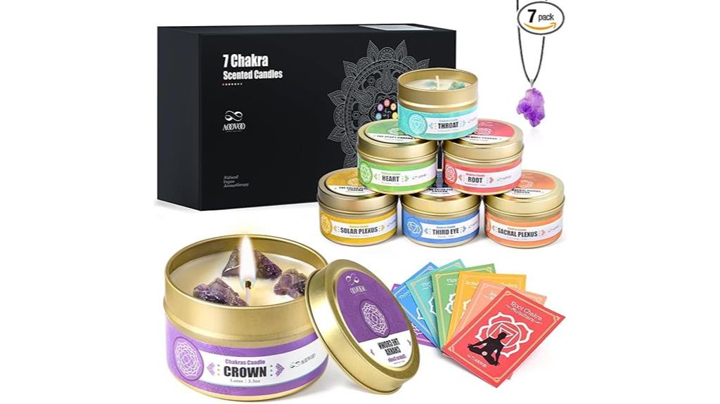 chakra candle crystal set
