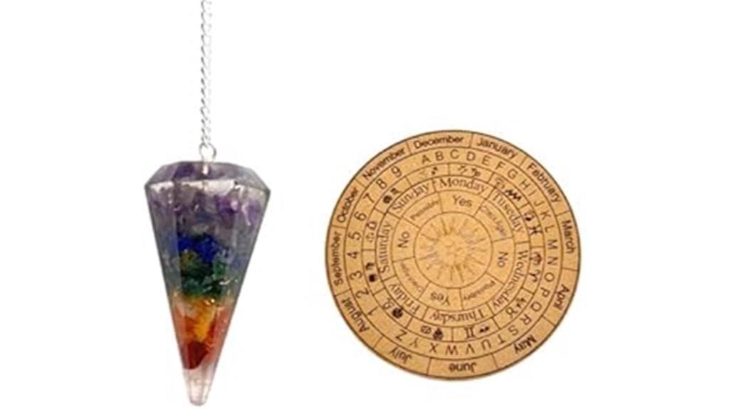 chakra crystal pendulum set