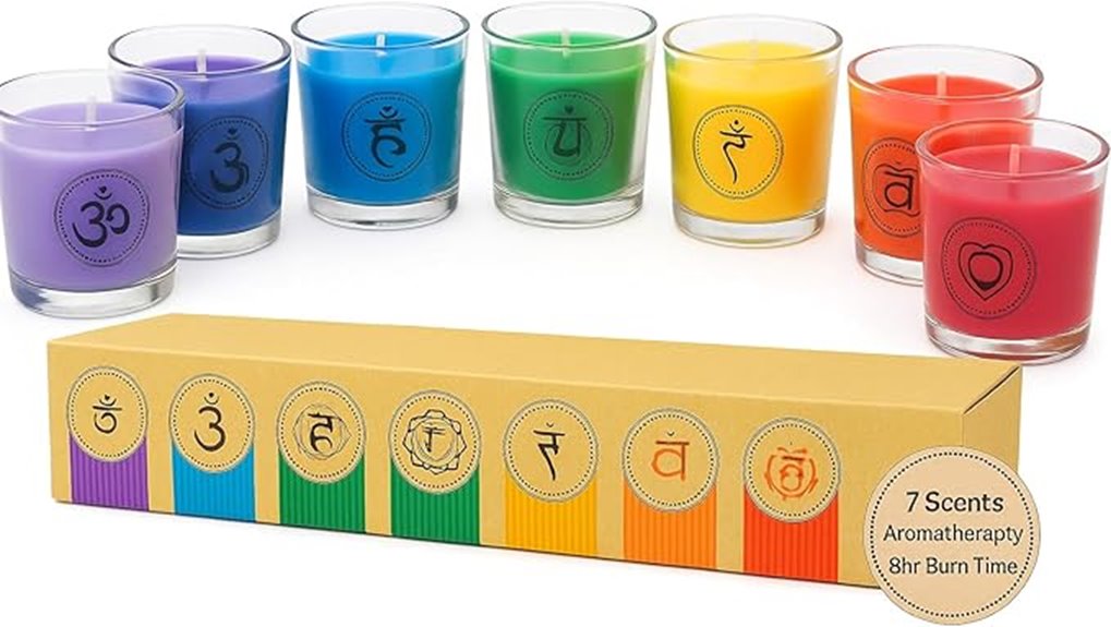 chakra soy candle set