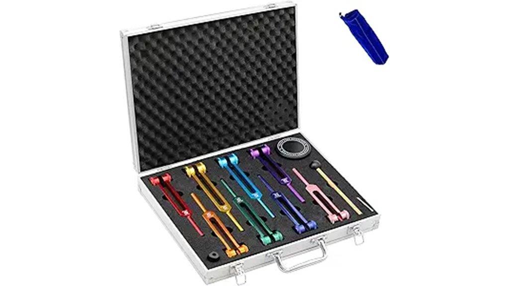 colorful chakra tuning forks