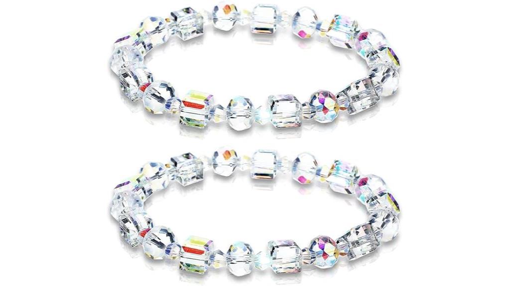 colorful crystal bracelets set