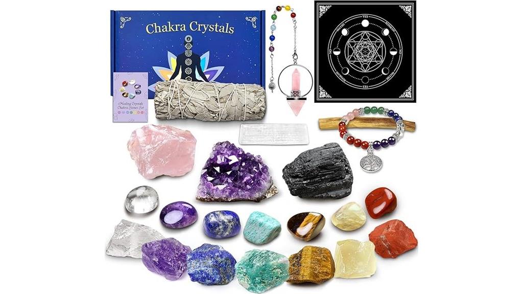 crystal chakra healing set