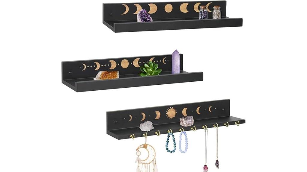 crystal moon wall shelves