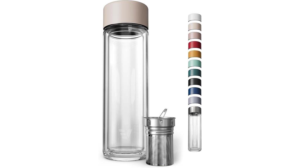 double wall glass tea flask