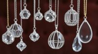 elegant crystal cage pendant holders