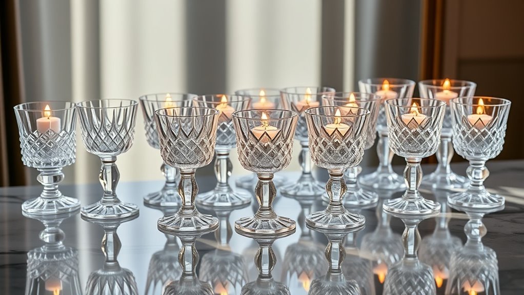 elegant crystal candle holders