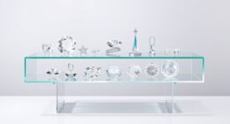 elegant crystal shelf displays