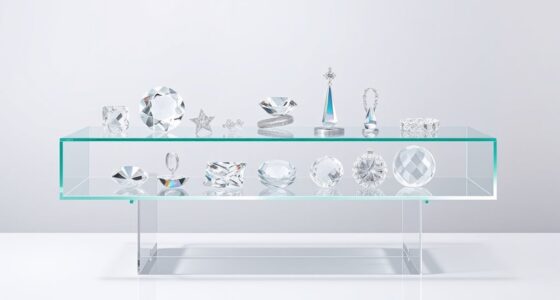 elegant crystal shelf displays