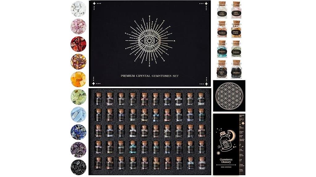 fifty crystal healing stones