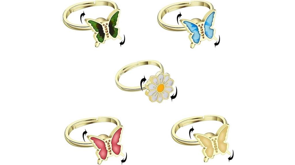 floral fidget spinner rings