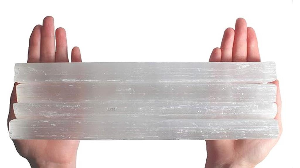 four large selenite crystals