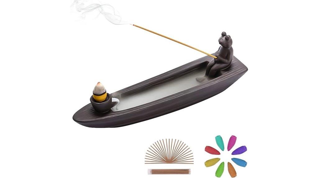 frog incense holder set