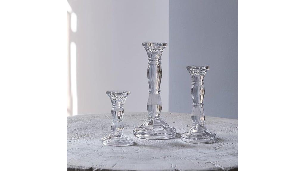 glass candle holder set