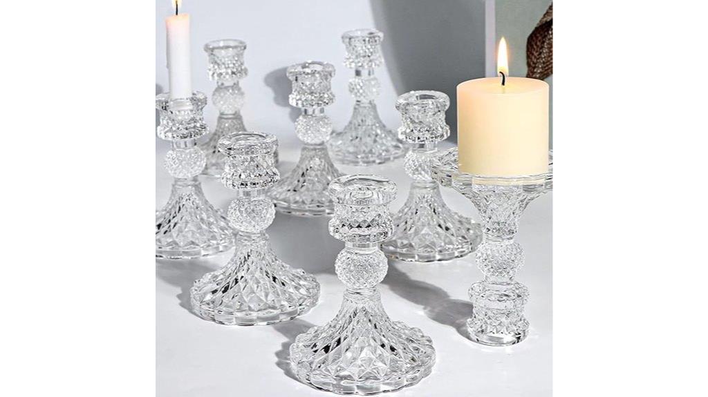 glass candle holders set
