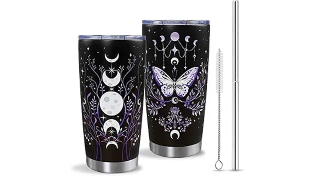 gothic butterfly tumbler set
