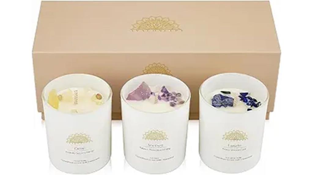 healing crystal candle set