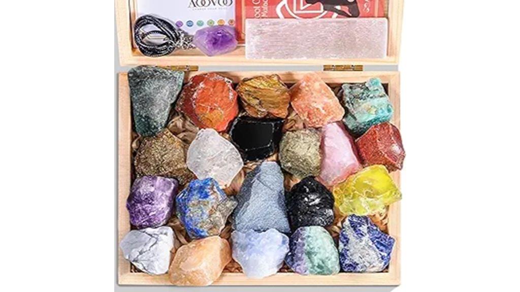 healing crystals with necklace