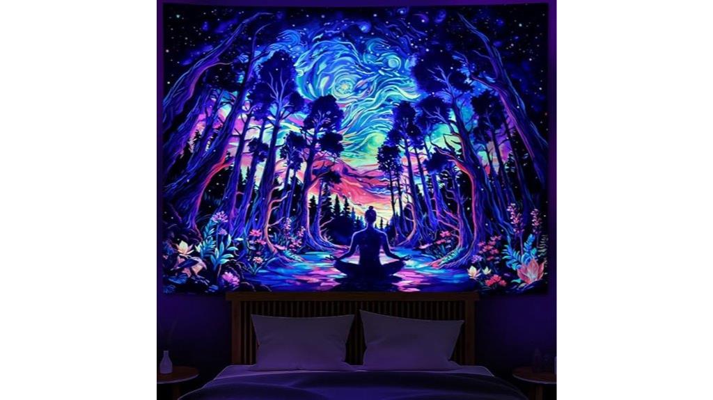 heopapin psychedelic forest tapestry