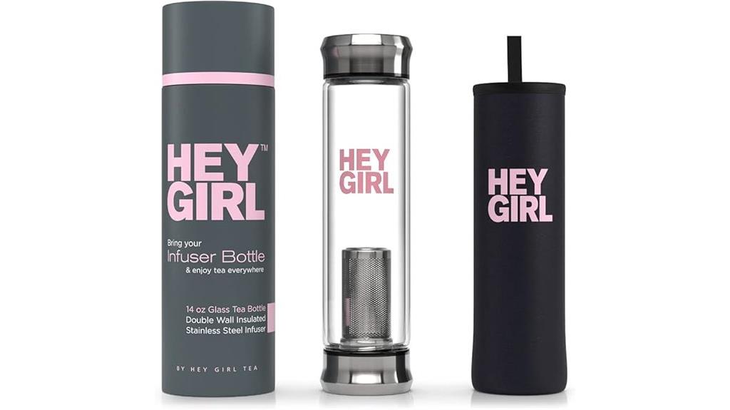 insulated glass tea bottle
