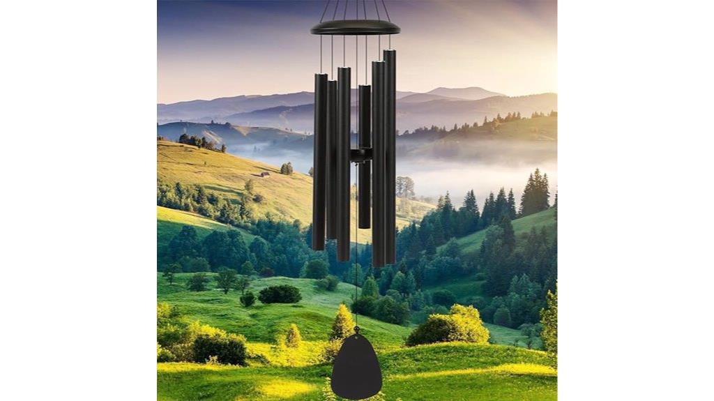 large black outdoor wind chimes