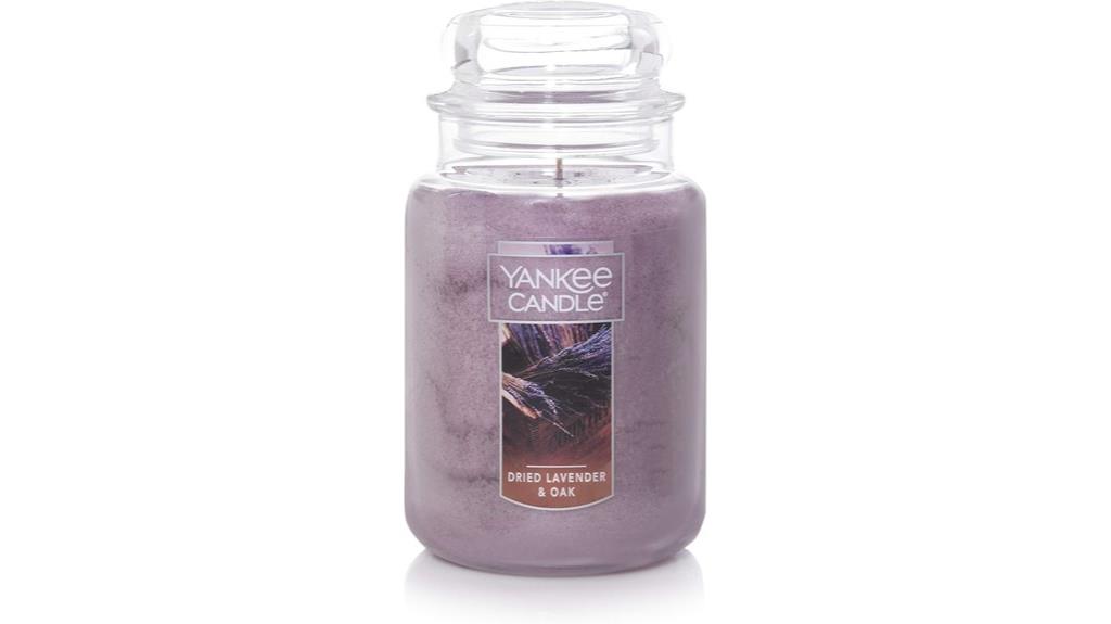 lavender oak scented candle