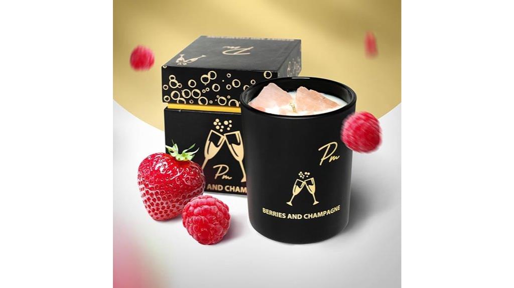 luxury berries champagne candle