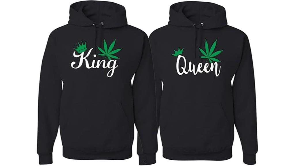 marijuana couple hoodie set