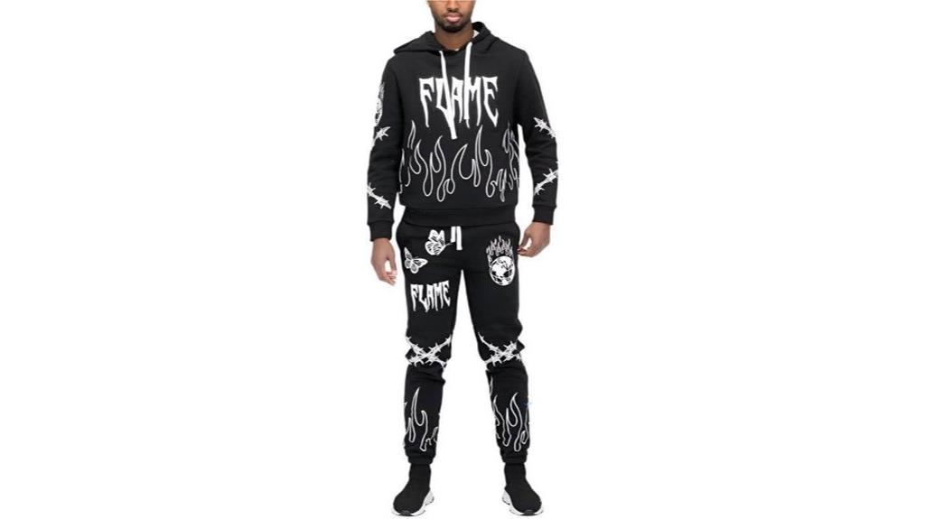 men s flame fire hoodie
