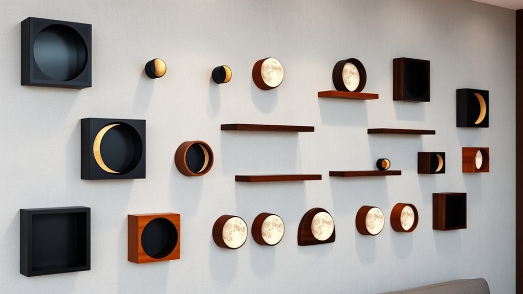 moon phase wall shelves