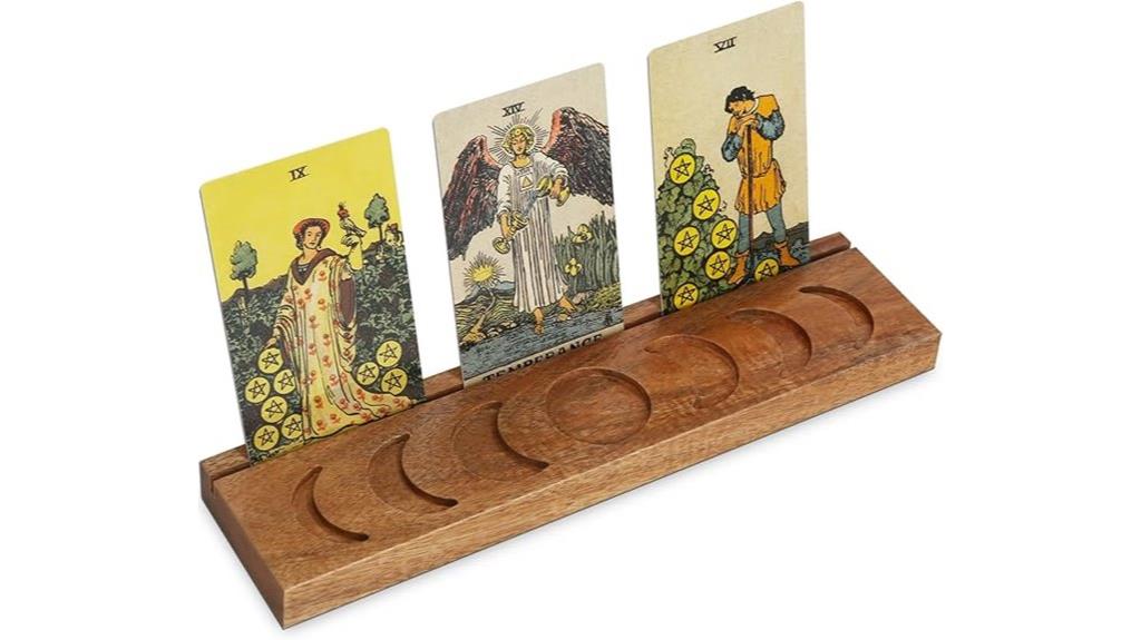 moon phase wooden card holder