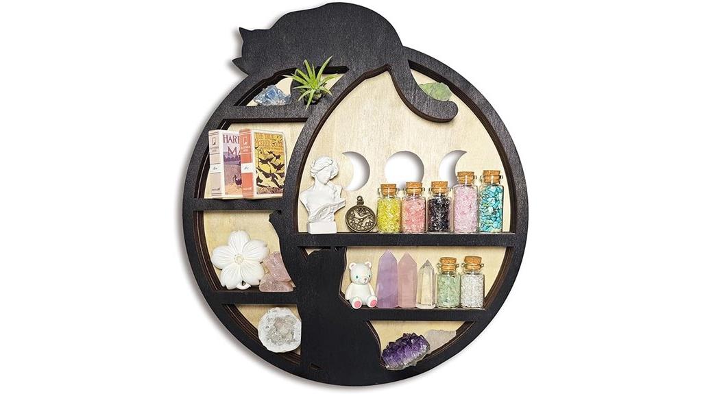 moon themed cat shelf decor