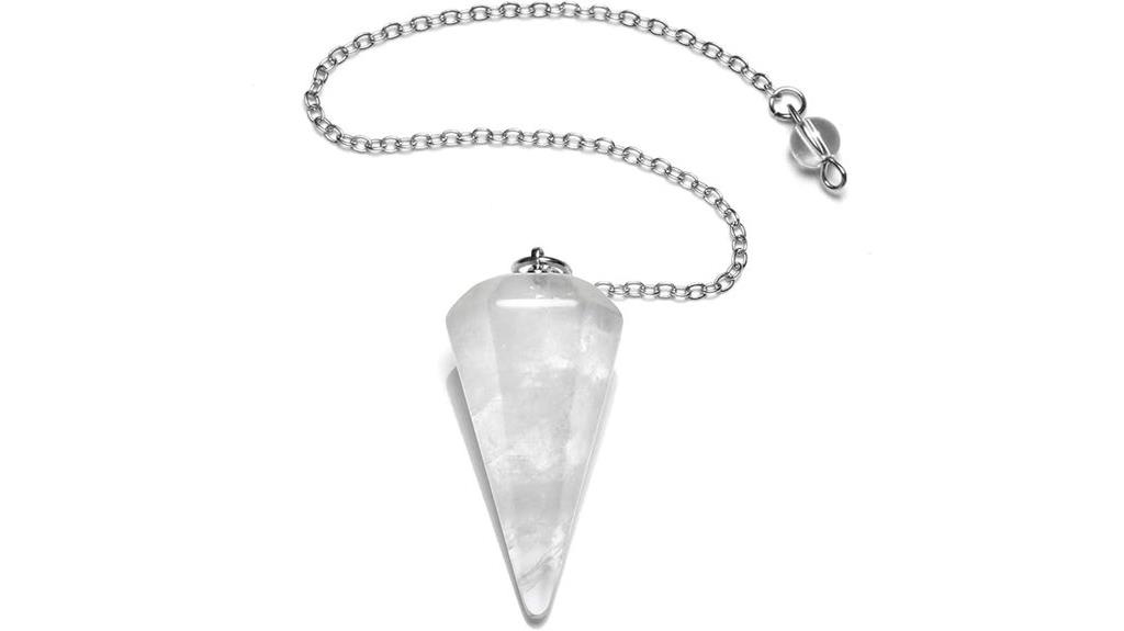 natural clear quartz pendulum