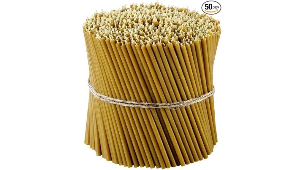 pack of 50 beeswax candles