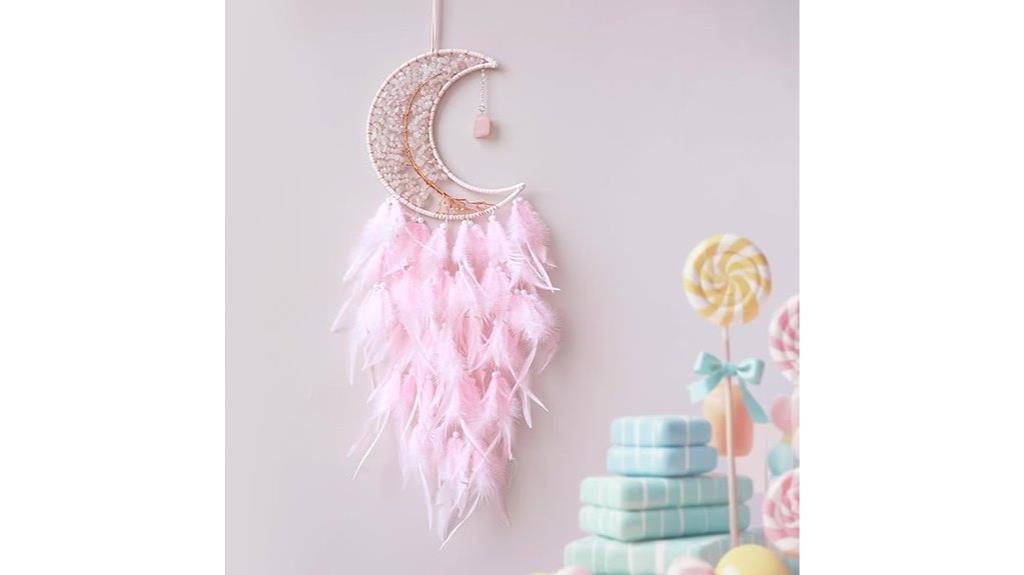 pink crystal dreamcatcher tree
