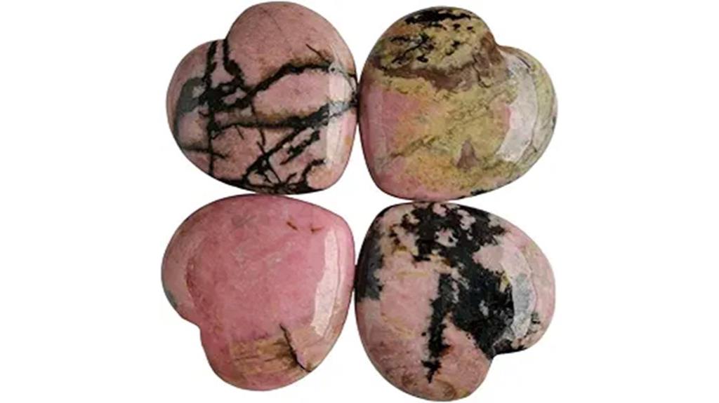 rhodonite heart healing stones