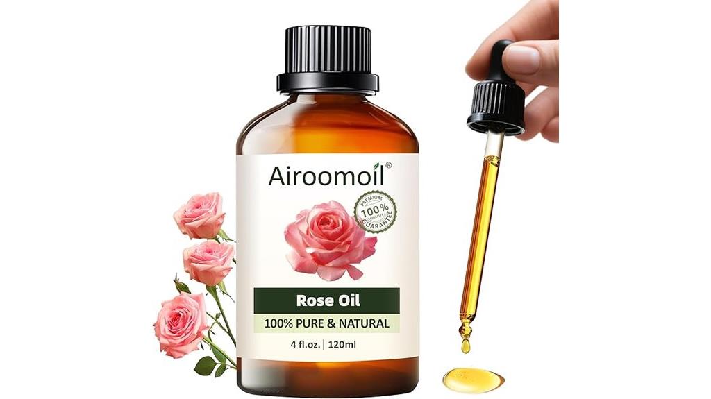 rose essential oil bottle