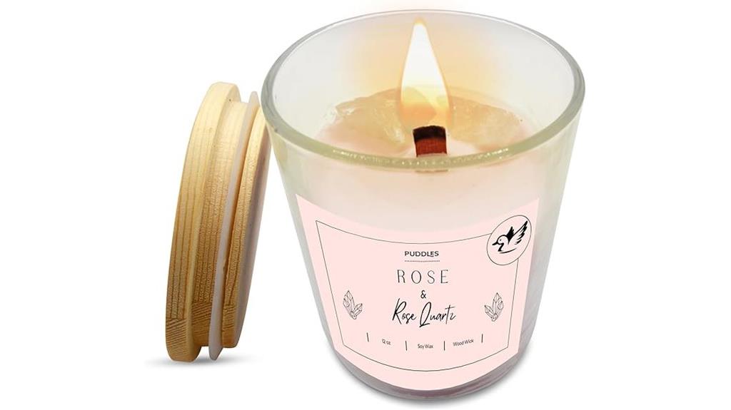 rose quartz candle